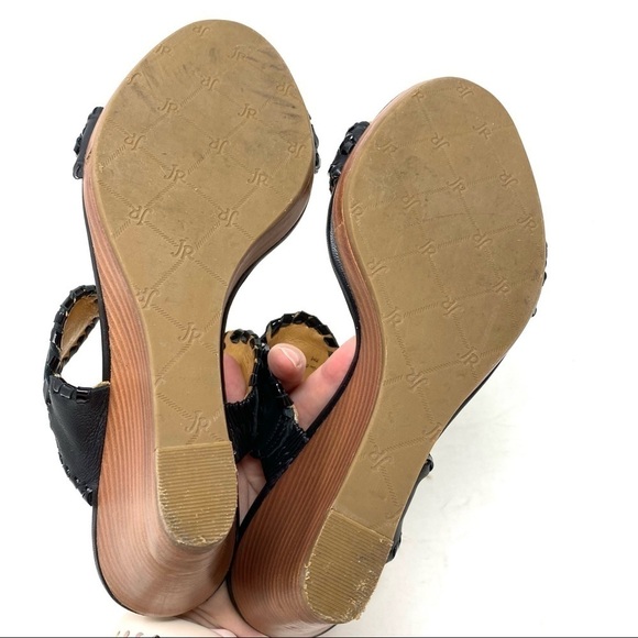 Jack Rogers Black Wedge Sandals Size 7 - Picture 8 of 8